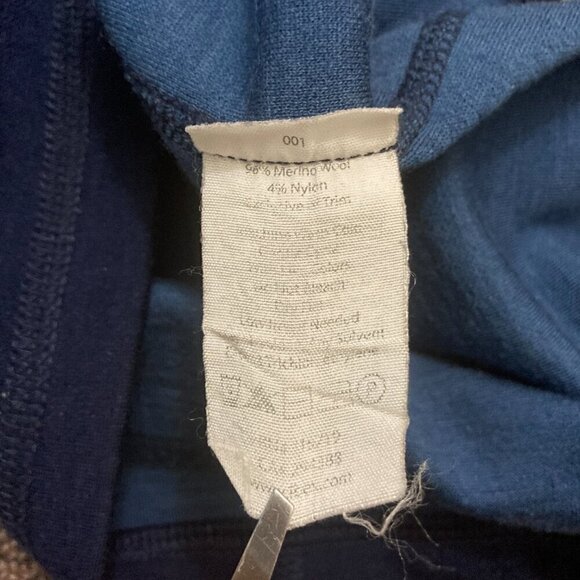 Women's Ibex Blue Dyad Cowl Neck Pullover Merino Wool Sweater Sweatshirt Sz M - Picture 4 of 9